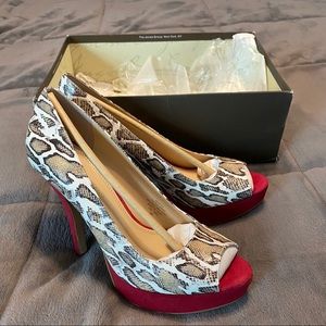 Enzo Angiolini Snakeskin Platform Pinup Boudoir
